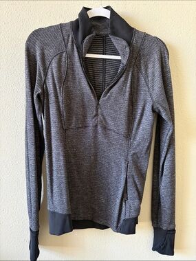 lululemon Quarter-Zip Athletic Pullover in Dark Heather Grey
